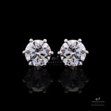Dazzling 2 Carat Solitaire Stud Earrings, 925 Silver, Premium Screw Backs