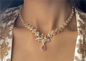 Antique Peacock CZ Set