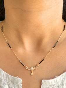 Elegant Rihanna Mangalsutra: Rose Gold Plated Traditional Indian Bridal Necklace