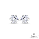 Dazzling 2 Carat Solitaire Stud Earrings, 925 Silver, Premium Screw Backs
