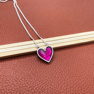 Elegant Silver Heart Pendant Necklace with Kundan Setting, Delicate 18-Inch Chain
