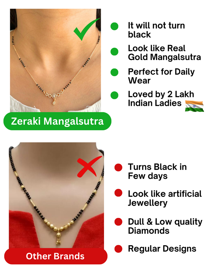 Elegant Rihanna Mangalsutra: Rose Gold Plated Traditional Indian Bridal Necklace