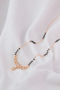 Elegant Rihanna Mangalsutra: Rose Gold Plated Traditional Indian Bridal Necklace