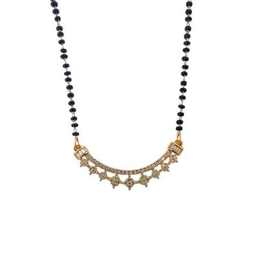 Elegant Yellow Gold 14KT Moissanite Diamond Mangalsutra Bridal Necklace